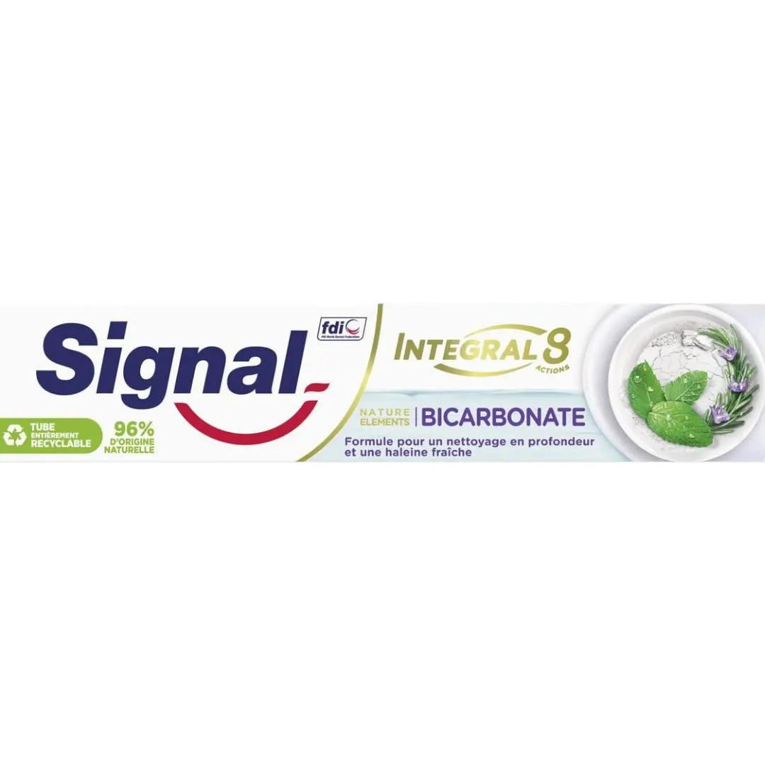 Dentifrice Integral 8 nature elements bicarbonate 75ml - SIGNAL