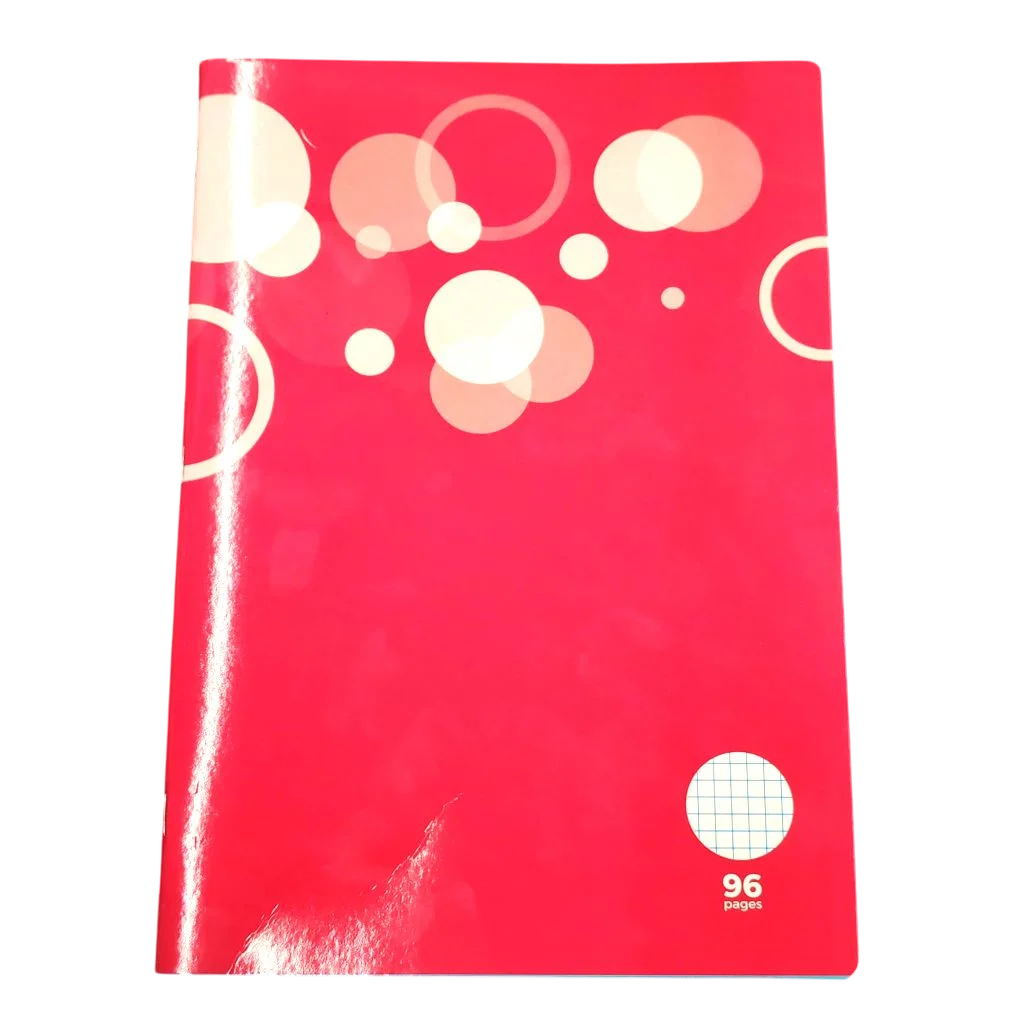 Cahier piqûre A4 96p 5x5 vélin surfin 90g pelliculé 4 couleurs assorties - vue 2