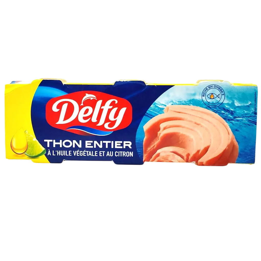 Thon entier à l'huile végétale citron 3x85g - DELFY
