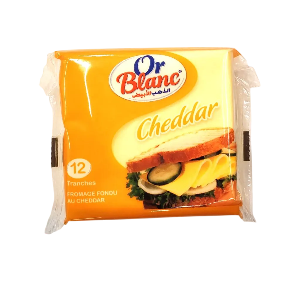 Tranche fromage Cheddar x12 200g - OR BLANC