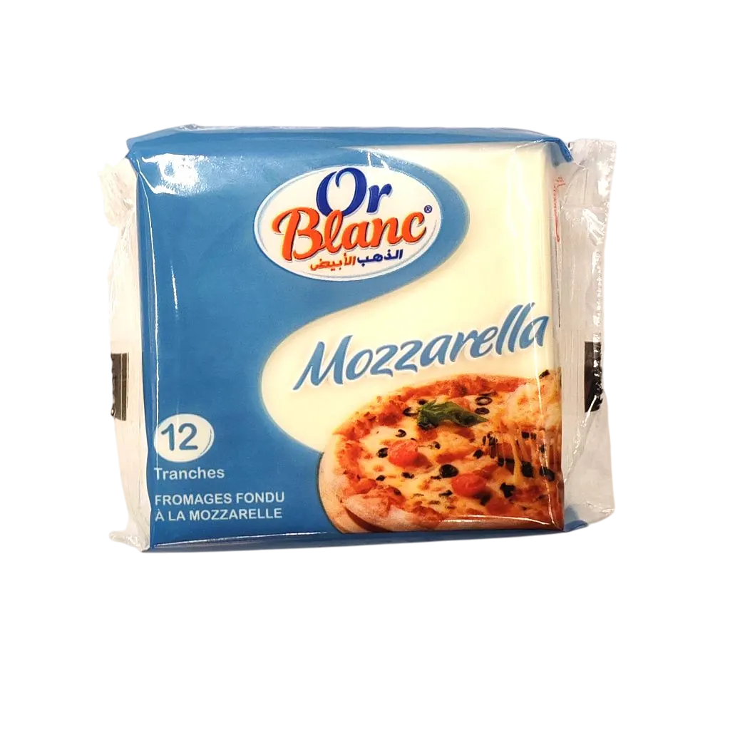 Tranche fromage fondu Mozzarella x12 200g - OR BLANC