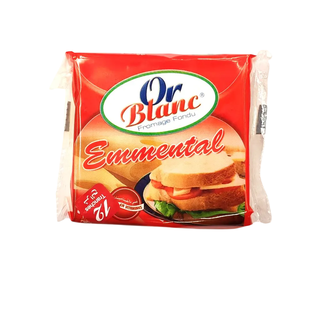 Tranche fromage fondu Emmental x12 200g - OR BLANC