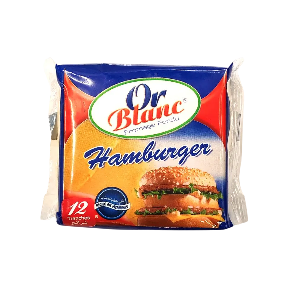 Tranche fromage fondu hamburger x12 200g - OR BLANC