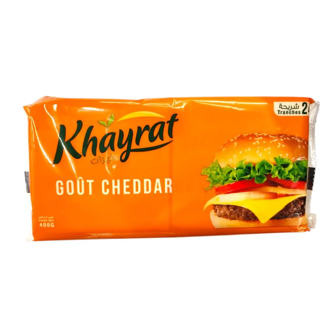 Fromage cheddar en tranches x24 400g - KHAYRAT