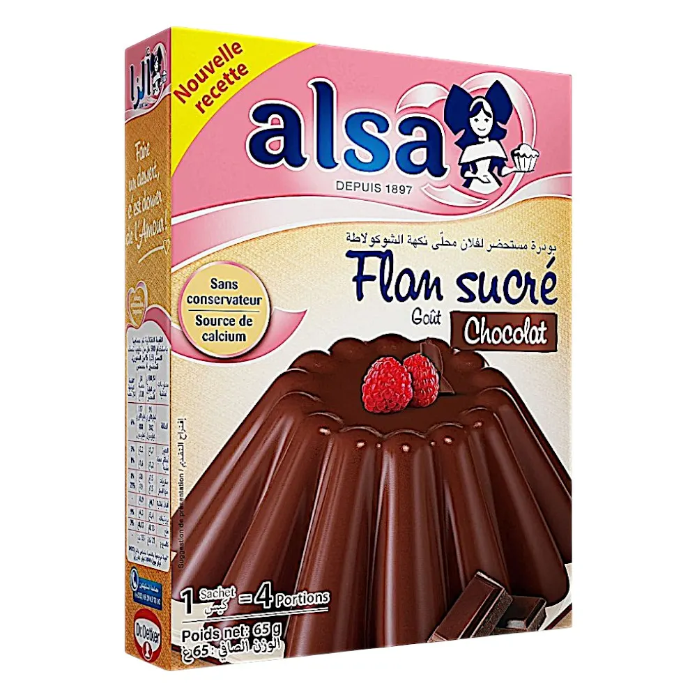 Préparation pour flan arôme chocolat 45g - ALSA