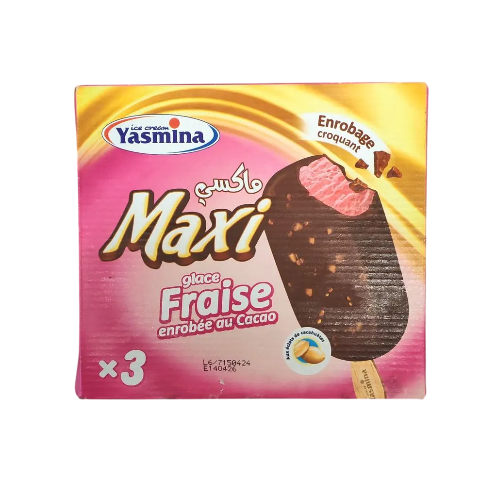 Yasmina bâtonnets de glace maxi fraise 3x80ml