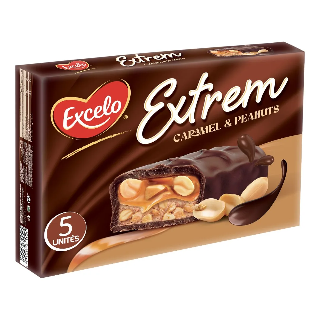 Barre caramel et peanuts Extrem 36g x5 unités - EXCELO