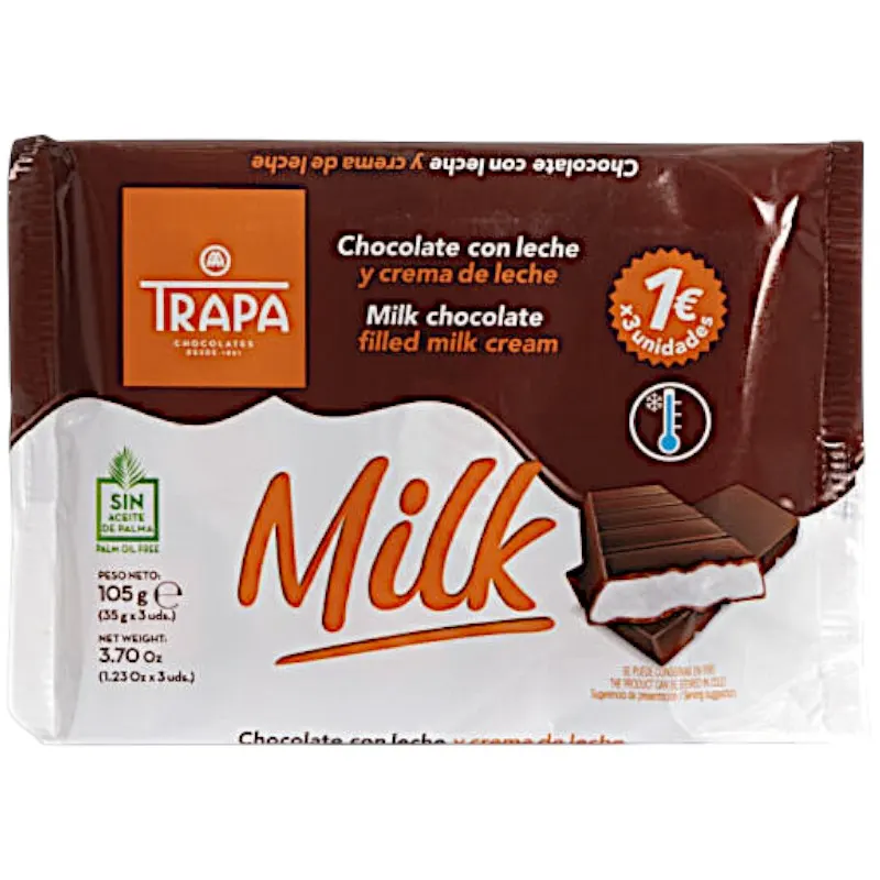 Chocolats au lait 3x35g - TRAPA