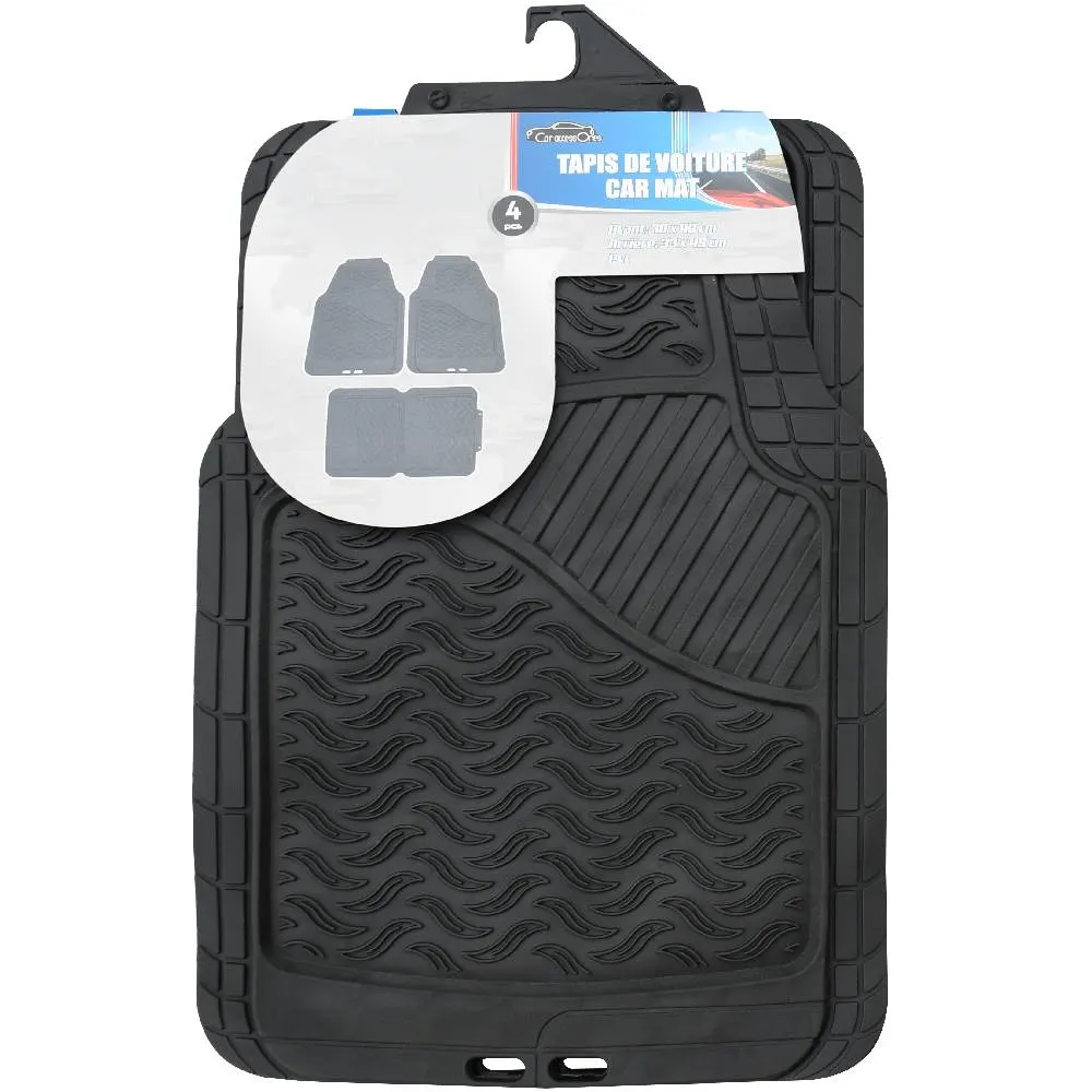 Tapis PVC auto noire 5Kg 4 pièces 