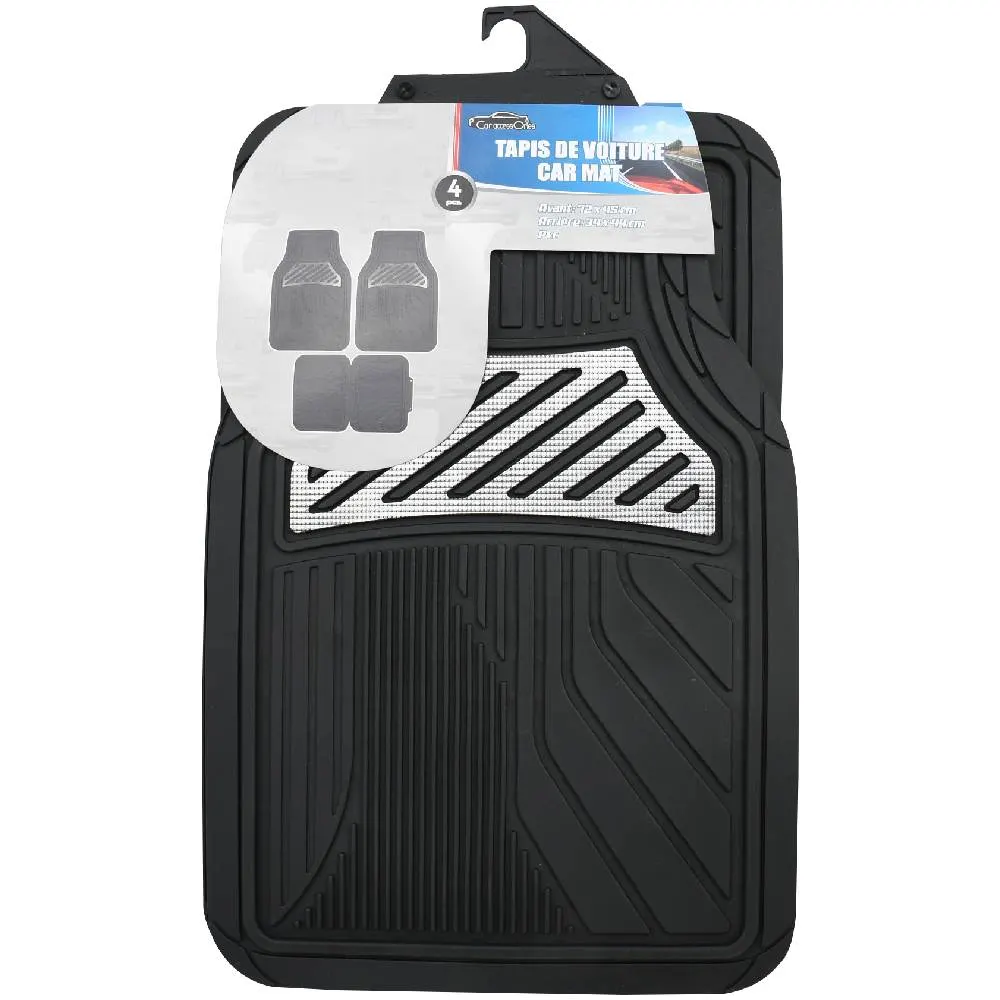 Tapis PVC auto noire aluminium 4,4Kg 4 pièces 