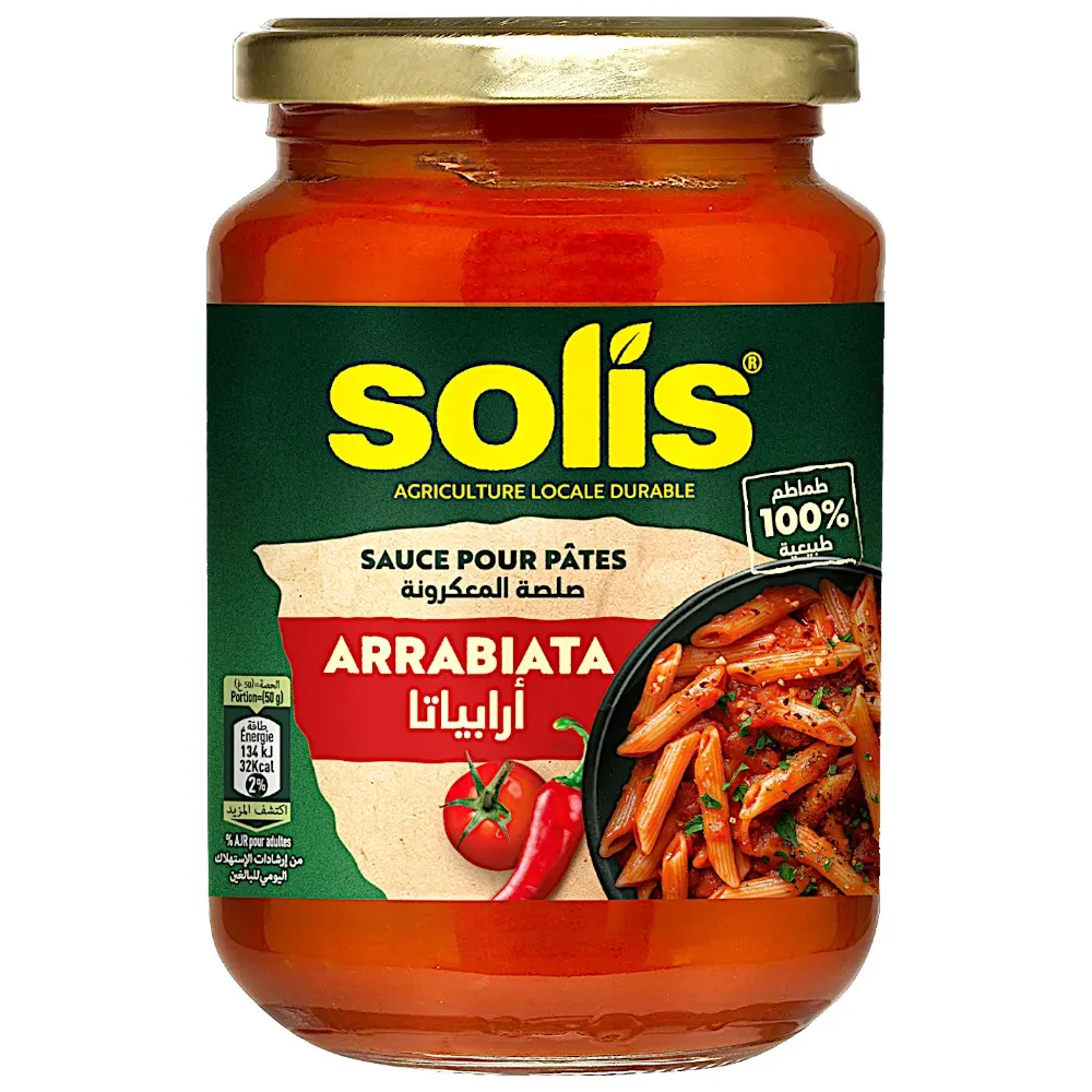 Sauce pour pâtes Arrabiata 350g - SOLIS
