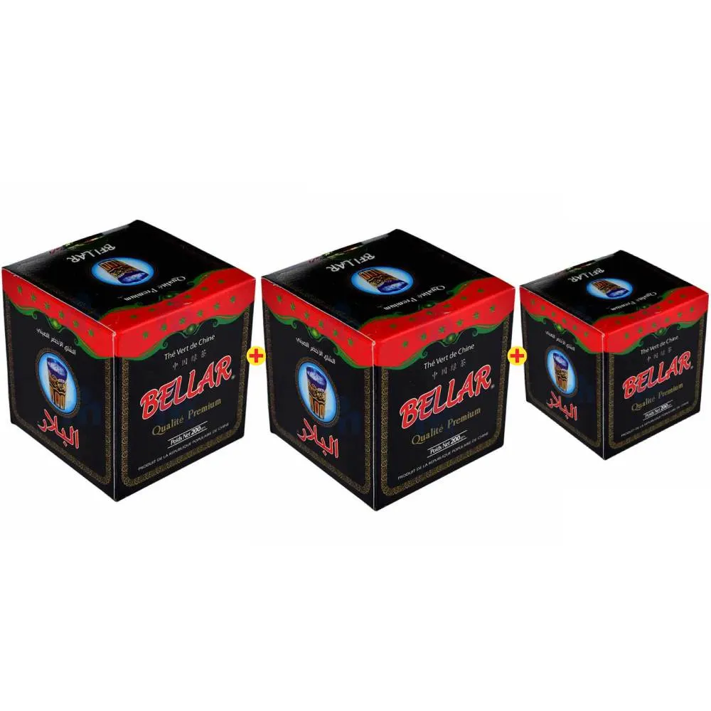 2 boîtes de thé vert en grains x200g + boîte de 100g gratuite - BELLAR