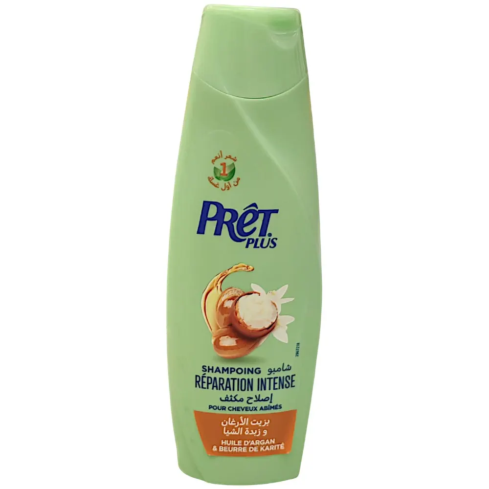 Shampoing à l'huile d'argan & beurre de karité réparation intense360ml-PRÊT PLUS