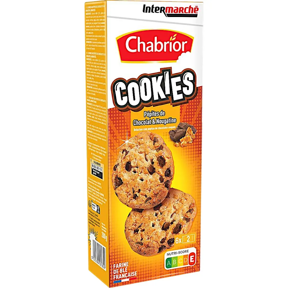 Intermarché - Cookies aux pépites de chocolat et nougatine 200g - CHABRIOR