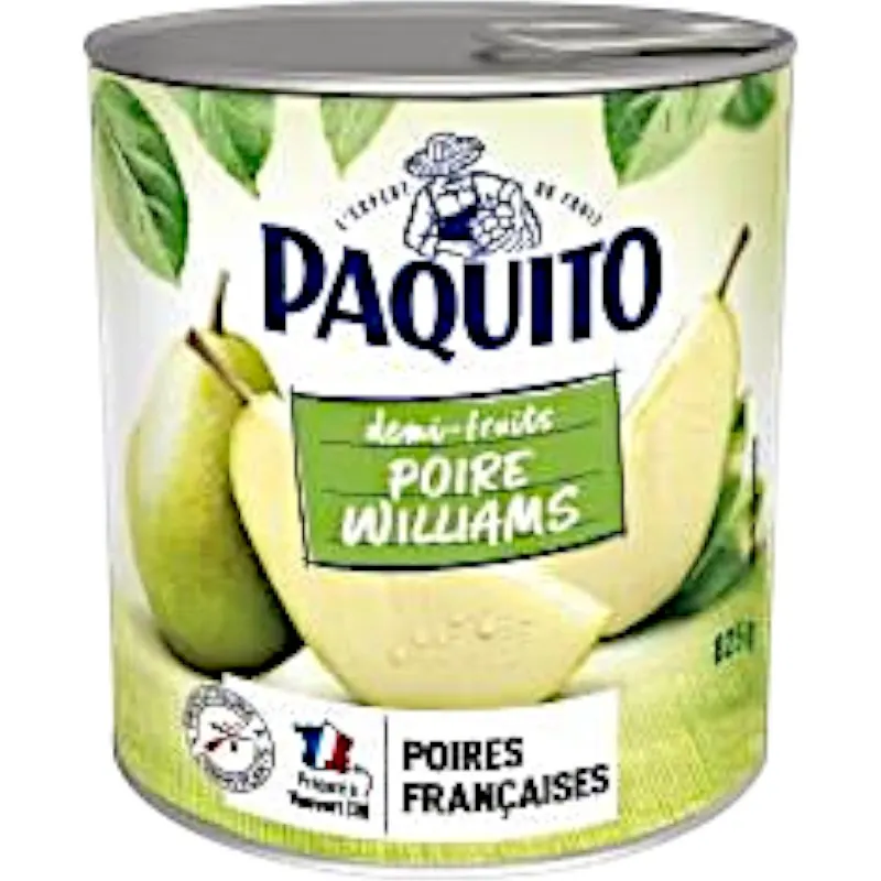Intermarché - Poires williams 4/4 fruits au sirop léger 455g - PAQUITO