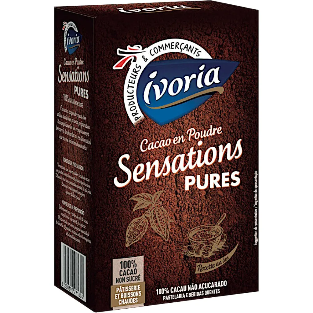 Cacao en poudre non sucré sensations pures 250g - IVORIA