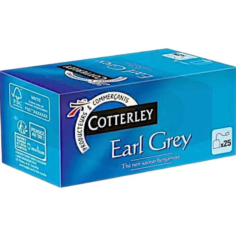 Intermarché - Thé noir earl grey à la bergamote 25 sachets x50g - COTTERLEY