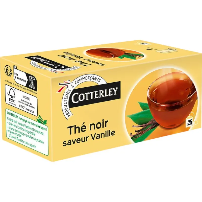 Intermarché - Thé noir earl grey à la bergamote 25 sachets x40g - COTTERLEY