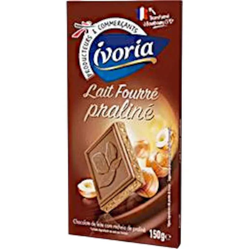 Intermarché - Tablette fourrée chocolat au lait praliné 150g - IVORIA