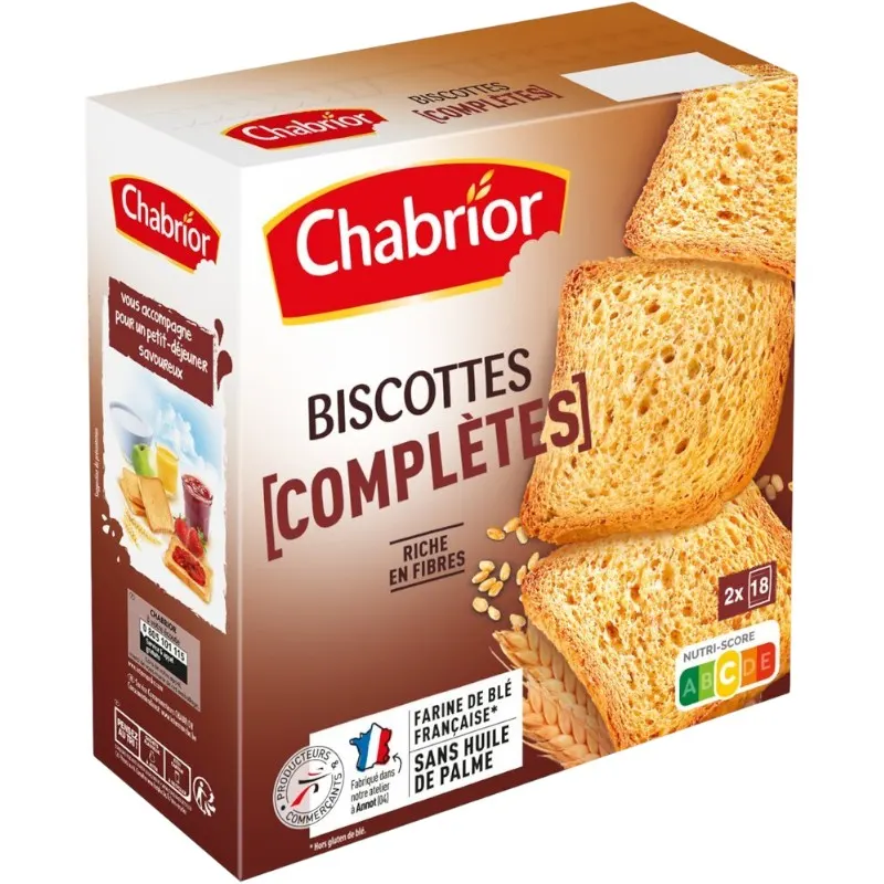 Intermarché - Biscottes complètes x36 tranches 300g - CHABRIOR
