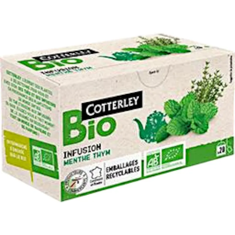 Intermarché - Infusion menthe thym bio x20 sachets 26g - COTTERLEY