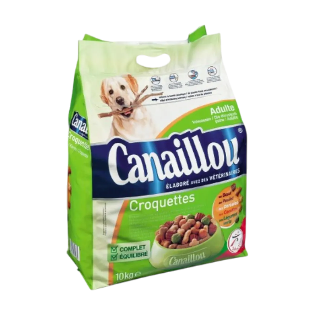 Intermarché - Croquettes au bœuf et légumes pour chien adulte 10kg -CANAILLOU