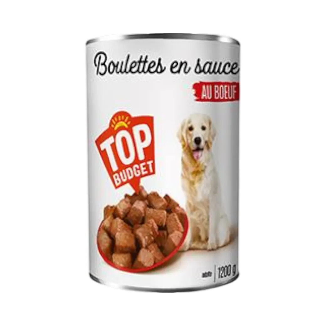 Intermarché - Boulettes en sauce au bœuf pour chien 1240kg - TOP BUDGET