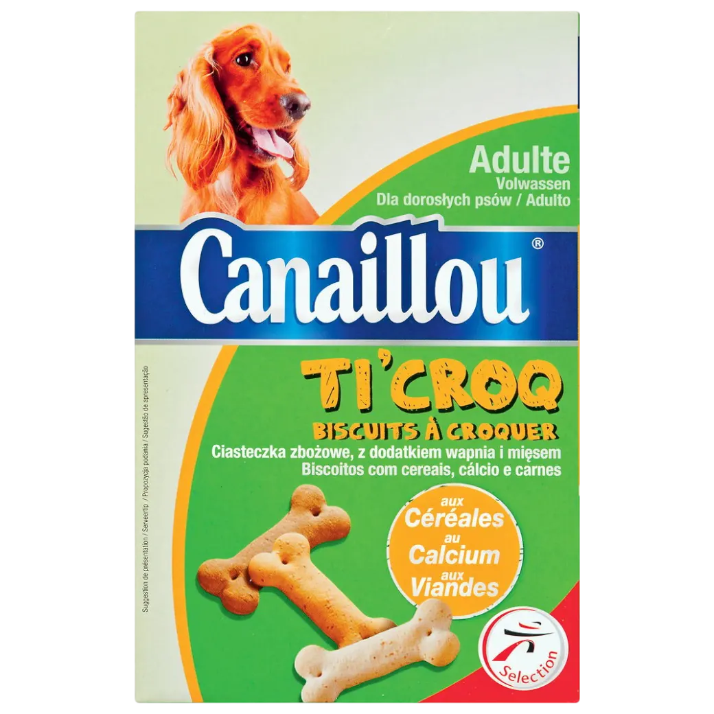 Intermarché - Biscuits bœuf-céréales-calcium pour chien 500g - CANAILLOU