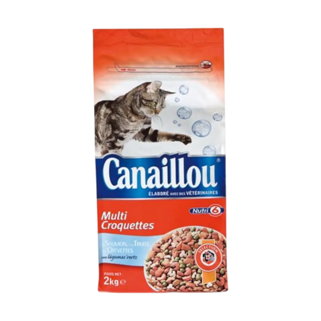 Intermarché - Croquettes au saumon et aux légumes pour chat 2kg - CANAILLOU