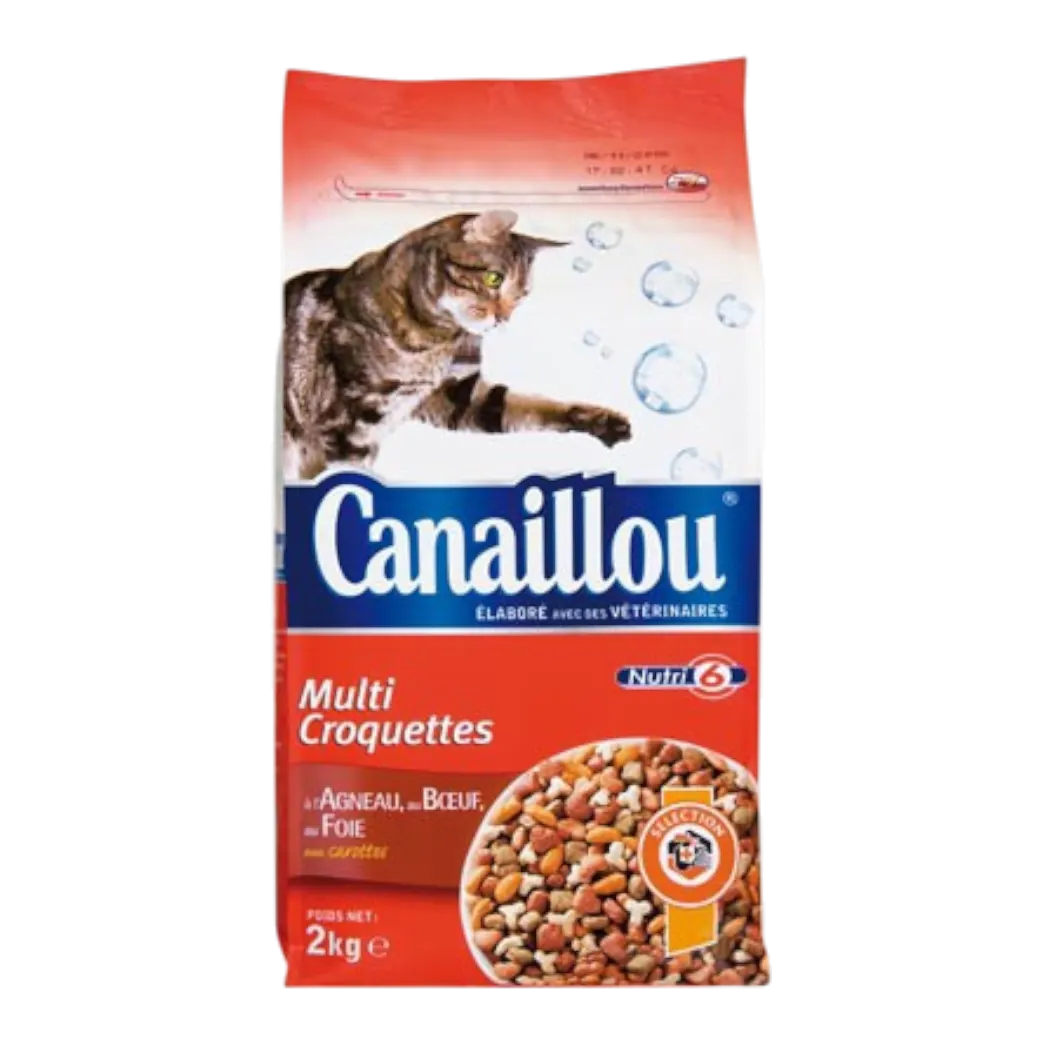 Intermarché - Croquette au bœuf-foie pour chat adulte 2kg - CANAILLOU
