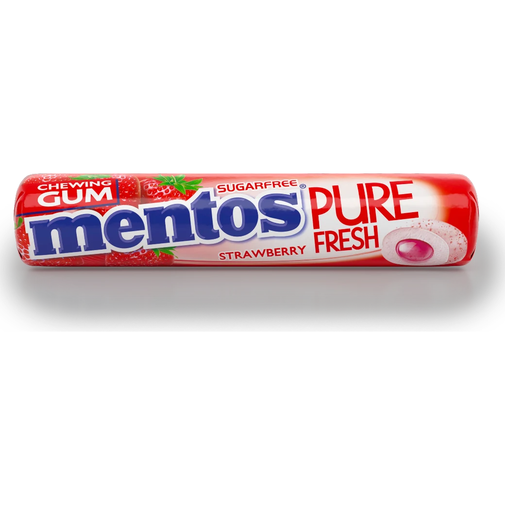 Chewing-gum roll pure fresh strawberry 18g - MENTOS 