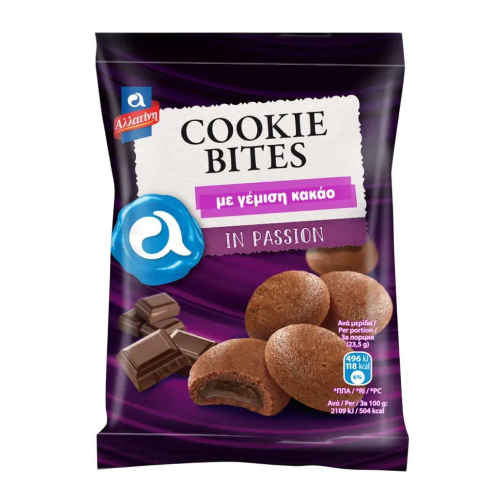 Cookies bites with cocoa cream filling 70g - ALLATINI