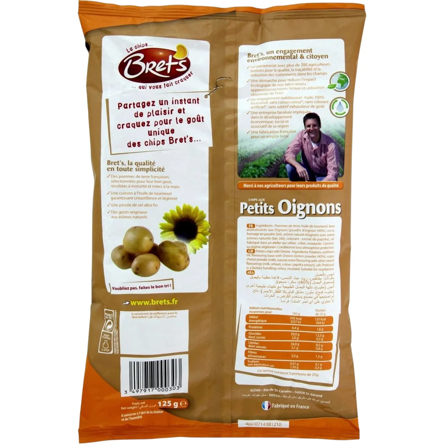 Chips aux petits oignons 125g - BRETS - vue 2