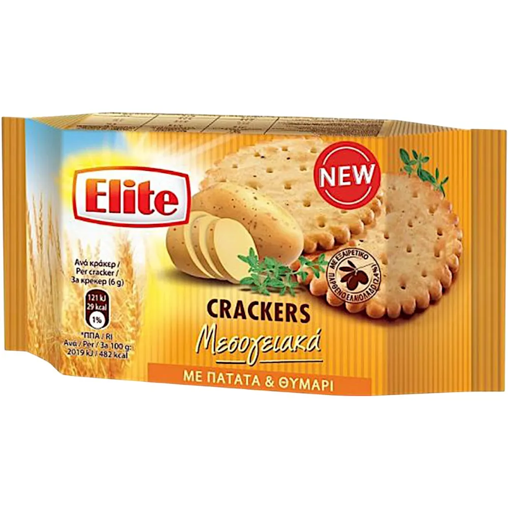 Crackers méditerranéens pomme de terre & thym 105g - ELITE