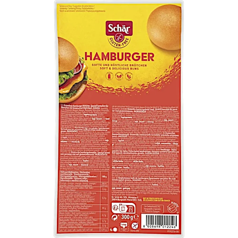 Hamburger Soft & Delicious Buns sans gluten 300g - SCHÄR