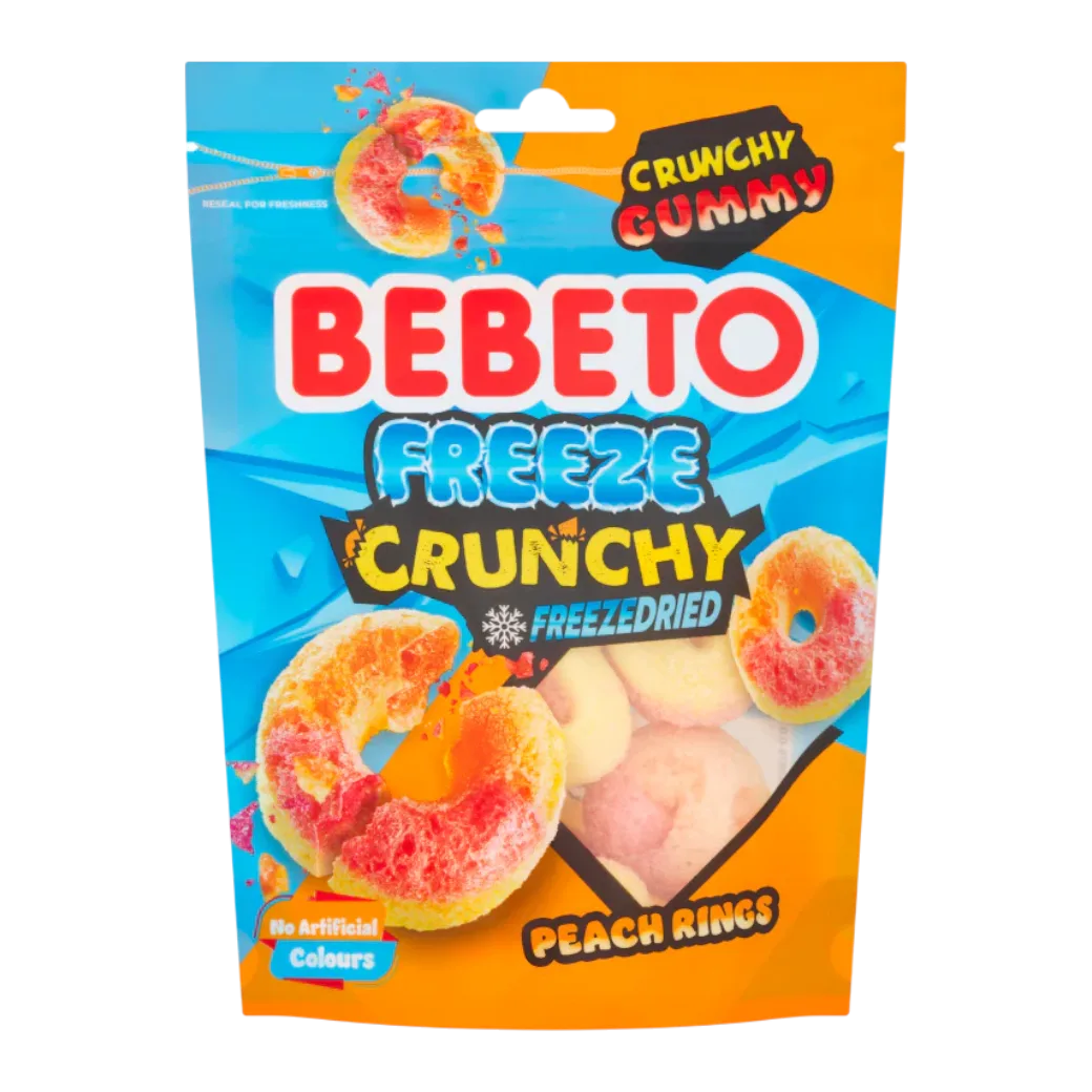 Anneaux gélifiés saveur pêche croustillants 35g - BEBETO