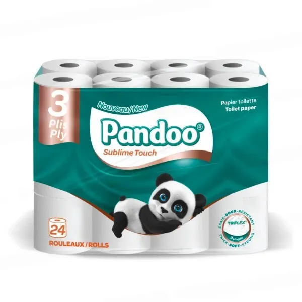 24 rouleaux de papier toilette 3 plis - PANDOO