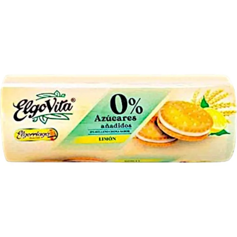 Biscuits fourrés au citron 0 % sucres ajoutés Elgovita 180g - ELGORRIAGA