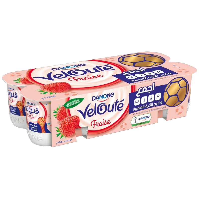 Yaourt brassé fraise Velouté 8x110g - DANONE