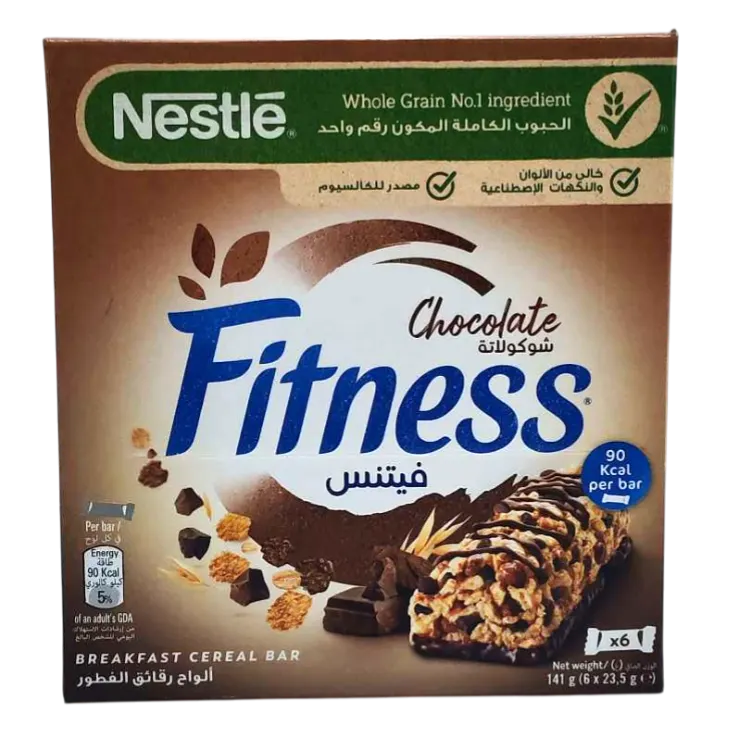 Barres de céréales au chocolat x6 141g - FITNESS