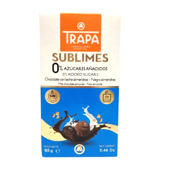 Sublimes chocolats 0% de sucres ajoutés sans huile de palme 155g - TRAPA - vue 2