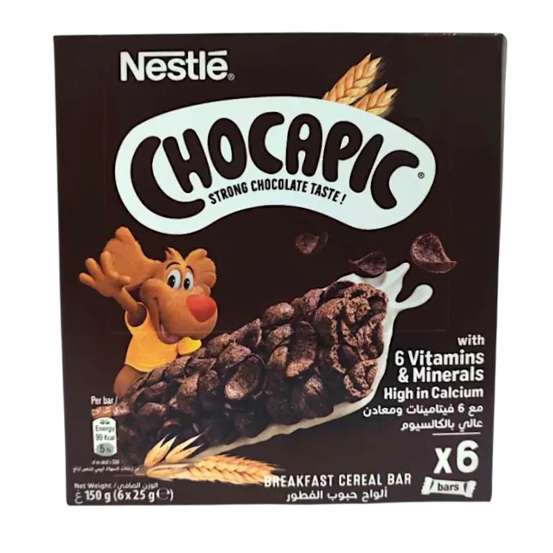 Barre de céréales au chocolat x6 150g - CHOCAPIC
