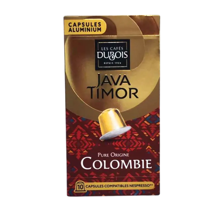 Capsules de café Pure origine Colombie Java Timor x10 unités - LES CAFÉS DUBOIS