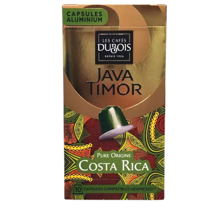 Capsules de café Costa Rica Java Timor x10 unités - LES CAFÉS DUBOIS