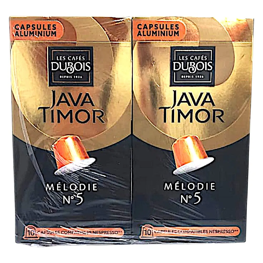Capsules de café pure origine Mélodie n°5Java Timor 2paquetsx10-LES CAFÉS DUBOIS