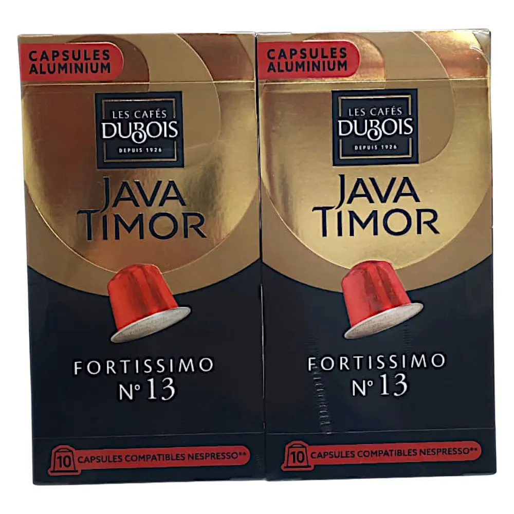 Capsules de café Fortissimo n°13 Java Timor 2 paquets x10 - LES CAFÉS DUBOIS