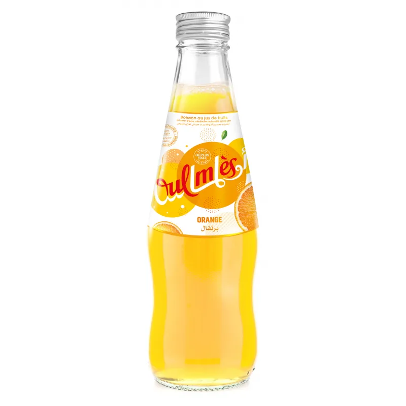 Oulmès Boisson gazeuse aromatisée Orange bouteille en verre 25cl 