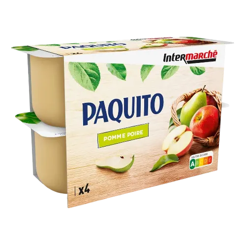 Intermarché - Dessert de fruits pomme poire 4x100g - PAQUITO