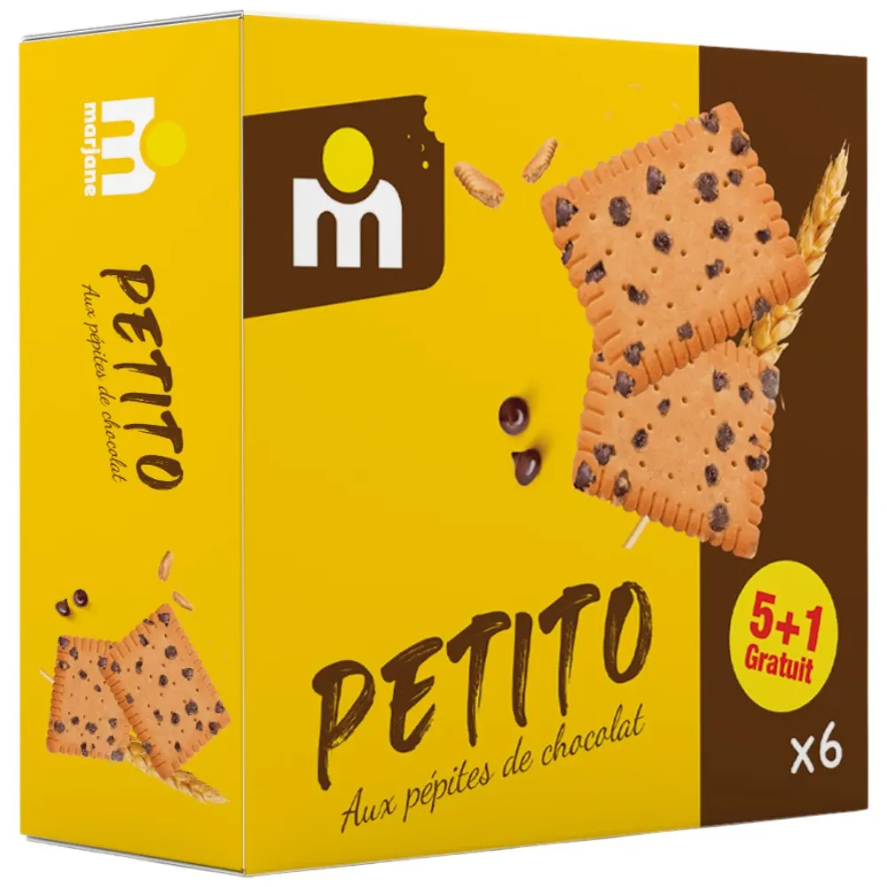 Biscuits aux pépites de chocolat Pépito 6x62g 5+1 gratuit - MARJANE