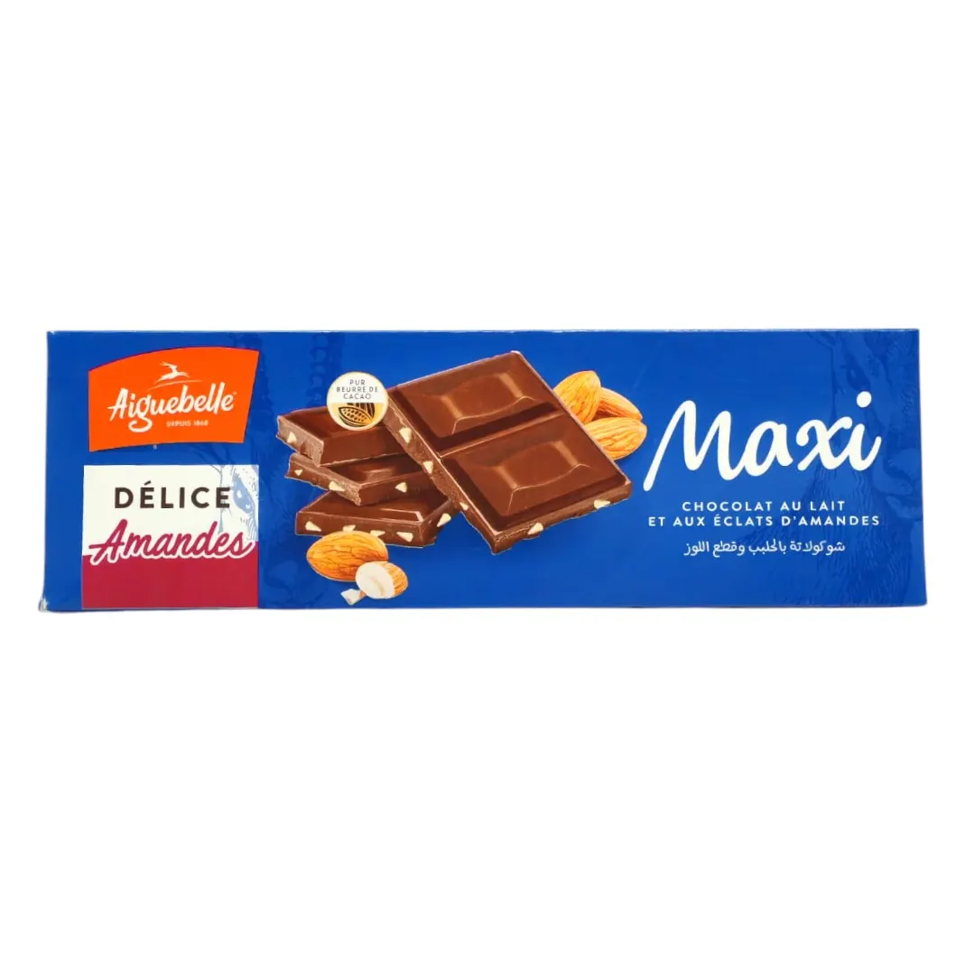 Tablette de chocolat au lait et aux amandes 190g - AIGUEBELLE